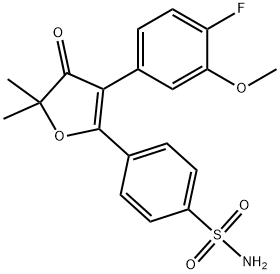 4-(3-(4-fluoro-3-methoxyphenyl)-5,5-dimethyl-4-oxo-4,5-dihydrofuran-2-yl)benzenesulfonamide Structure