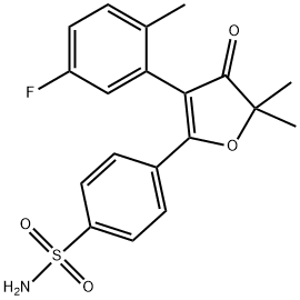 4-(3-(5-fluoro-2-methylphenyl)-5,5-dimethyl-4-oxo-4,5-dihydrofuran-2-yl)benzenesulfonamide Structure