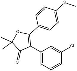 4-(3-chlorophenyl)-2,2-dimethyl-5-(4-(methylthio)phenyl)furan-3(2H)-one 结构式