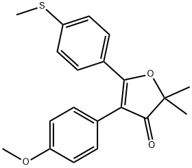 4-(4-methoxyphenyl)-2,2-dimethyl-5-(4-(methylthio)phenyl)furan-3(2H)-one,301693-60-7,结构式