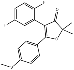 4-(2,5-difluorophenyl)-2,2-dimethyl-5-(4-(methylthio)phenyl)furan-3(2H)-one Struktur