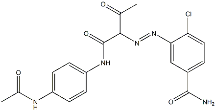 4'-acetamido-2-[(5-carbamoyl-2-chlorophenyl)azo]acetoacetanilide Structure