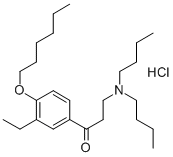 beta-Di-n-butylaminoaethyl-(4-n-hexyloxy-3-aethylphenyl)-ketonhydrochl orid [German] Structure