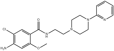 Benzamide, 4-amino-5-chloro-2-methoxy-N-(2-(4-(2-pyridinyl)-1-piperazi nyl)ethyl)- Struktur