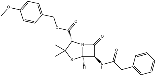 (2S,5R,6R)-3,3-Dimethyl-6-(phenylacetylamino)-7-oxo-4-thia-1-azabicyclo[3.2.0]heptane-2-carboxylic acid 4-methoxybenzyl ester Structure