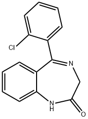 1,3-Dihydro-5-(2-chlorophenyl)-2H-1,4-benzodiozepin-2-one Struktur