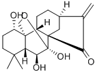 7α,20-エポキシ-1α,6β,7-トリヒドロキシカウラ-16-エン-15-オン 化学構造式