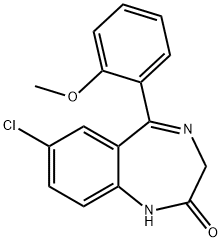 7-Chloro-1,3-dihydro-5-(2-methoxyphenyl)-2H-1,4-benzodiazepine-2-one Struktur