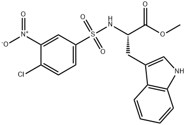 METHYL 2-([(4-CHLORO-3-NITROPHENYL)SULFONYL]AMINO)-3-(1H-INDOL-3-YL)PROPANOATE 结构式