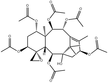 (1S,4R)-4,20-エポキシタキサ-11-エン-1,2α,5α,7β,9α,10β,13α-ヘプタオール2,5,7,9,10,13-ヘキサアセタート 化学構造式