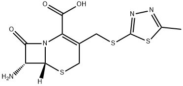 7-Amino-3-[(5-methyl-1,3,4-thiadiazol-2-ylthio)methyl]-3-cephem-4-carboxylic Acid Struktur