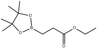 3-(4,4,5,5-テトラメチル-[1,3,2]ジオキサボロラン-2-イル)プロピオン酸エチル 化学構造式