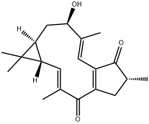 (1aS,2E,6R,8E,10R,11aS)-1a,5,6,10,11,11a-Hexahydro-10-hydroxy-1,1,3,6,9-pentamethyl-1H-cyclopenta[a]cyclopropa[f]cycloundecene-4,7-dione 结构式