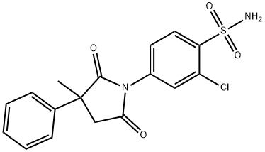 2-chloro-4-(3-methyl-2,5-dioxo-3-phenyl-pyrrolidin-1-yl)benzenesulfona mide Structure