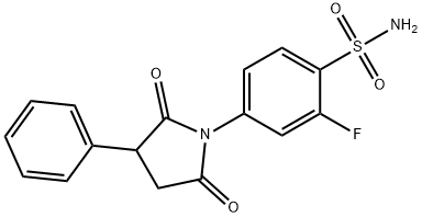 4-(2,5-Dioxo-3-phenyl-1-pyrrolidinyl)-3-fluorobenzenesulfonamide Struktur