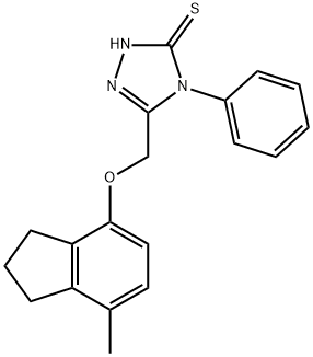 5-[[(7-METHYL-2,3-DIHYDRO-1H-INDEN-4-YL)OXY]METHYL]-4-PHENYL-4H-1,2,4-TRIAZOLE-3-THIOL Struktur