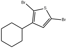 2,5-ジブロモ-3-シクロヘキシルチオフェン 化学構造式