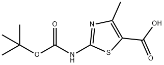 N-叔丁氧羰基-2-氨基-4-甲基噻唑-5-甲酸, 302963-94-6, 结构式