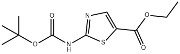 2-BOC-アミノチアゾール-5-カルボン酸エチル 化学構造式