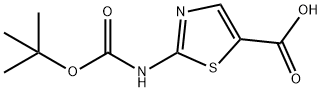 2-(tert-ブトキシカルボニルアミノ)チアゾール-5-カルボン酸 化学構造式