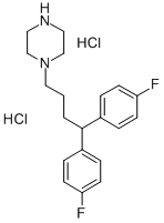 1-(4,4-Bis(p-fluorophenyl)butyl)piperazine dihydrochloride Structure