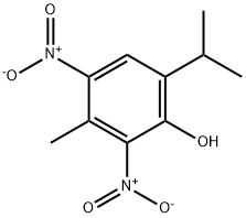 2-イソプロピル-5-メチル-4,6-ジニトロフェノール 化学構造式