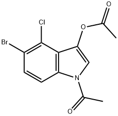 1-Acetyl-5-bromo-4-chloro-1H-indol-3-yl acetate Struktur