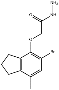 2-[(5-BROMO-7-METHYL-2,3-DIHYDRO-1H-INDEN-4-YL)OXY]ACETOHYDRAZIDE, 303010-22-2, 结构式