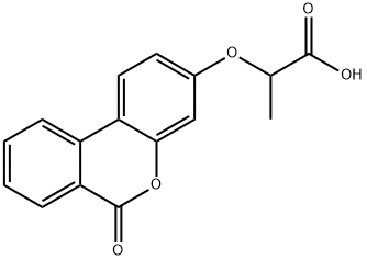 2-[(6-オキソ-6H-ベンゾ[C]クロメン-3-イル)オキシ]プロパン酸 化学構造式