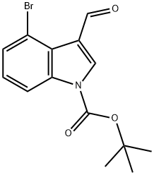 1-BOC-4-ブロモ-3-ホルミルインドール 化学構造式