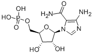 1-[5-O-(ジヒドロキシホスフィニル)-β-D-リボフラノシル]-5-アミノ-1H-イミダゾール-4-カルボアミド 化学構造式