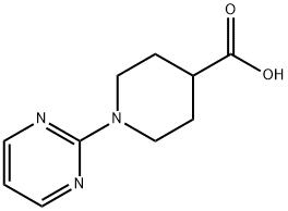 1-(2-ピリミジニル)-4-ピペリジンカルボン酸 化学構造式
