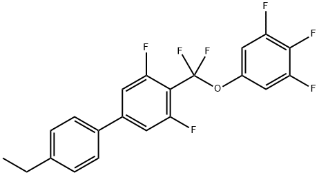 4-[ジフルオロ(3,4,5-トリフルオロフェノキシ)メチル]-4'-エチル-3,5-ジフルオロビフェニル 化学構造式