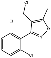 4-(クロロメチル)-3-(2,6-ジクロロフェニル)-5-メチルイソオキサゾール 化学構造式