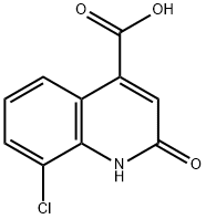 8-クロロ-2-ヒドロキシキノリン-4-カルボン酸 化学構造式
