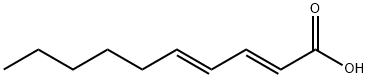 (2E,4E)-2,4-デカジエン酸 化学構造式
