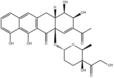 (1R,2S,4aS,12aR)-3-acetyl-1,2,6,7-tetrahydroxy-4a-[(2S,5S,6S)-5-hydroxy-5-(2-hydroxyacetyl)-6-methyl-oxan-2-yl]oxy-1,2,12,12a-tetrahydrotetracen-5-one Structure