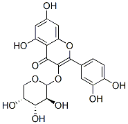 3-(arabinosyloxy)-2-(3,4-dihydroxyphenyl)-5,7-dihydroxy-4H-1-benzopyran-4-one Structure