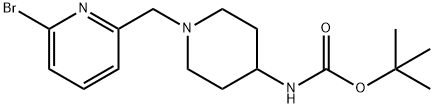 叔丁基1-[(6-溴吡啶-2-基)甲基]哌啶-4-基氨基甲酸酯 结构式