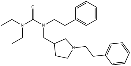 1,1-Diethyl-3-phenethyl-3-[(1-phenethyl-3-pyrrolidinyl)methyl]urea 结构式