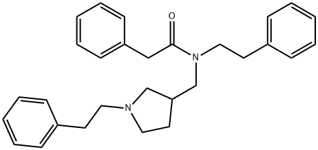 N-(2-Phenylethyl)-N-[[1-(2-phenylethyl)pyrrolidin-3-yl]methyl]-2-phenylacetamide 结构式