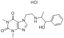 [R-(R*,S*)]-3,7-dihydro-7-[2-[(2-hydroxy-1-methyl-2-phenylethyl)amino]ethyl]-1,3-dimethyl-1H-purine-2,6-dione monohydrochloride Struktur