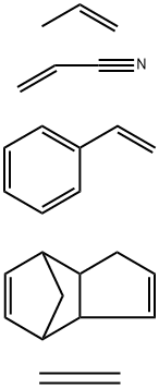 2-Propenenitrile, polymer with ethene, ethenylbenzene, 1-propene and 3a,4,7,7a-tetrahydro-4,7-methano-1H-indene Struktur
