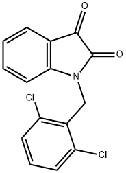 1-(2,6-ジクロロベンジル)-1H-インドール-2,3-ジオン 化学構造式