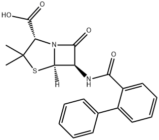 [2S-(2alpha,5alpha,6beta)]-6-[[1,1'-biphenyl]-2-ylformamido]-3,3-dimethyl-7-oxo-4-thia-1-azabicyclo[3.2.0]heptane-2-carboxylic acid Struktur