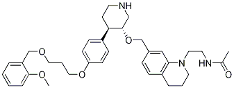AcetaMide, N-[2-[3,4-dihydro-7-[[[(3R,4R)-4-[4-[3-[(2-Methoxyphenyl)Methoxy]propoxy]phenyl]-3-piperidinyl]oxy]Methyl]-1(2H)-quinolinyl]ethyl]- Struktur