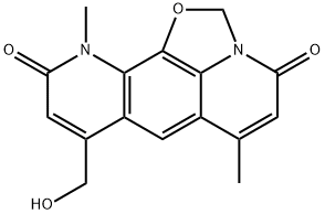 8-(ヒドロキシメチル)-6,11-ジメチル-4H-オキサゾロ[5,4,3-ij]ピリド[3,2-g]キノリン-4,10(11H)-ジオン 化学構造式