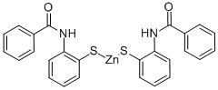 bis[N-(2-mercaptophenyl)benzamidato-N,S]zinc Struktur