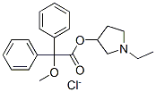 (1-ethyl-2,3,4,5-tetrahydropyrrol-3-yl) 2-methoxy-2,2-diphenyl-acetate chloride Struktur