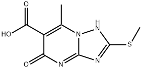 4,5-Dihydro-7-methyl-2-(methylthio)-5-oxo[1,2,4]triazolo[1,5-a]pyrimidine-6-carboxylic acid 结构式